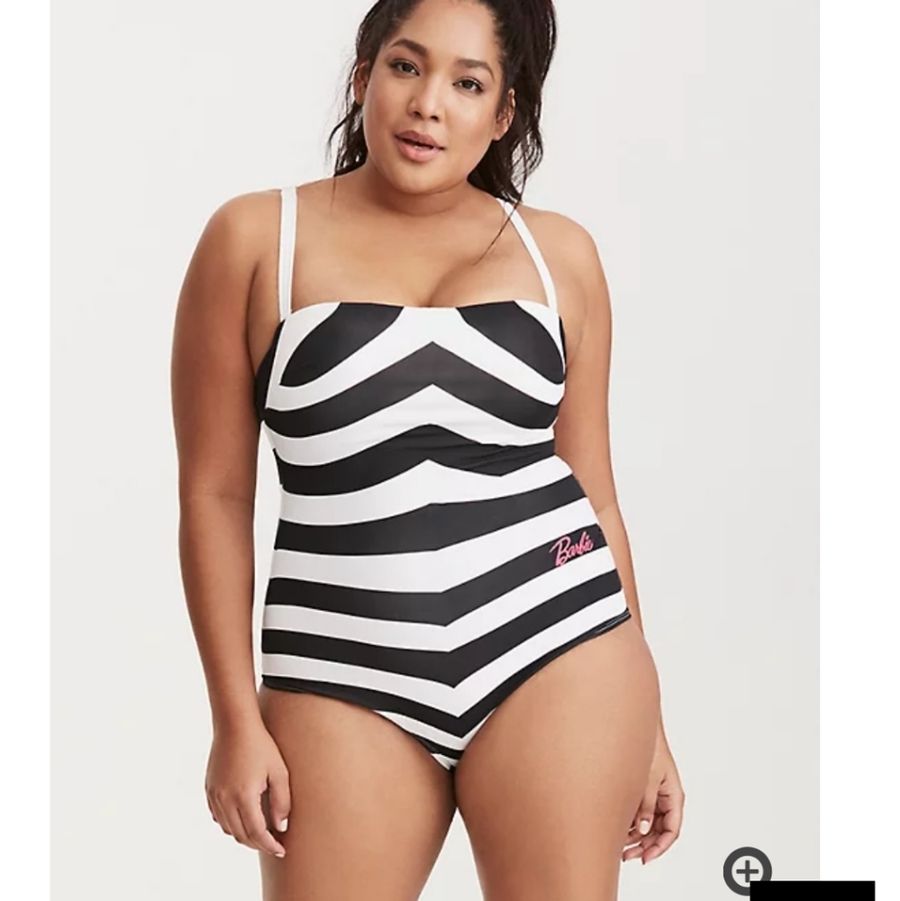 Torrid Barbie Striped One Piece Bathing Suit